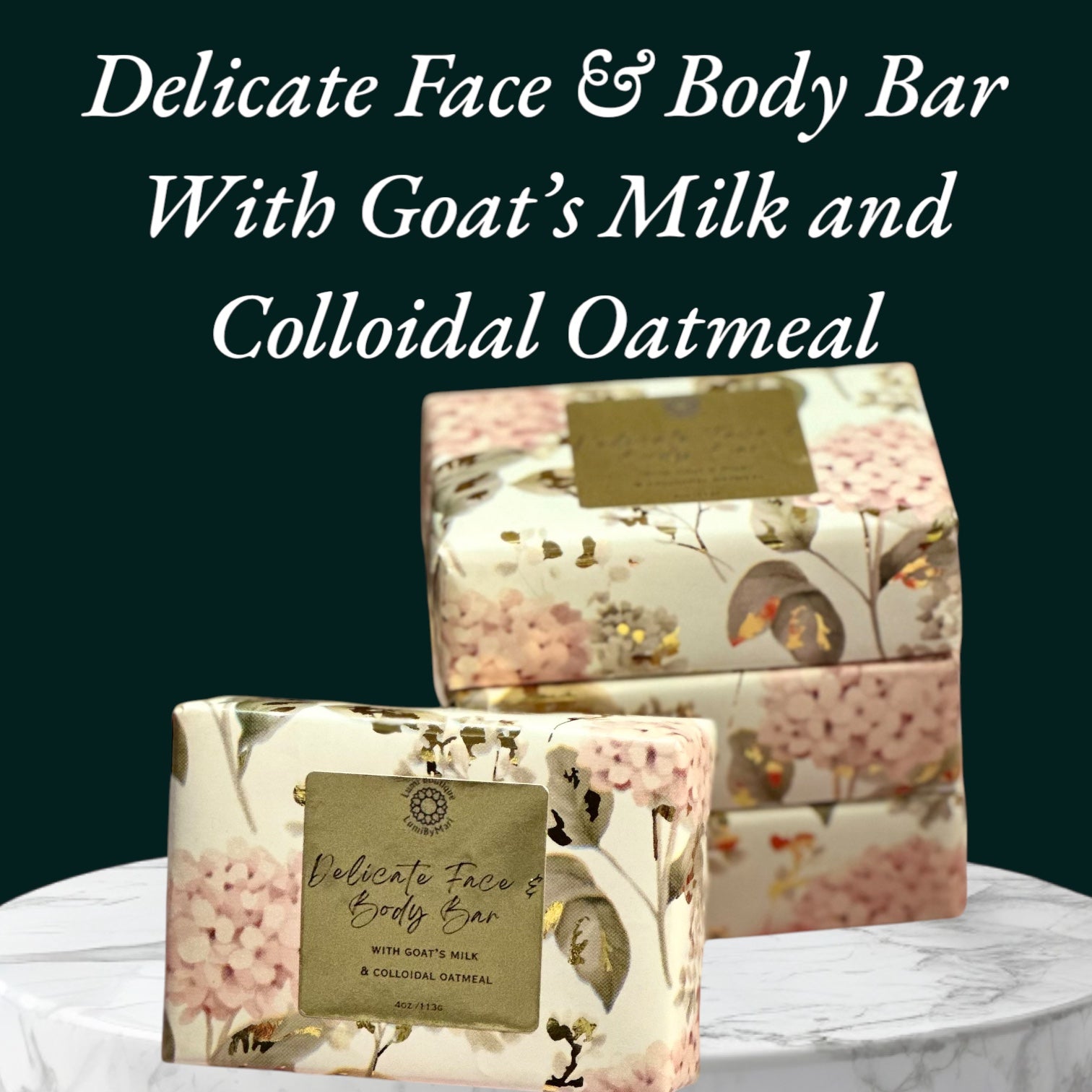 Lumibymari Delicate Face & Body Soap Bar with Colloidal Oatmeal & Goat Milk