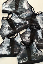 HD Tie Dye Reversible Matte Luxe High Neck Sports Bra – Black Combo