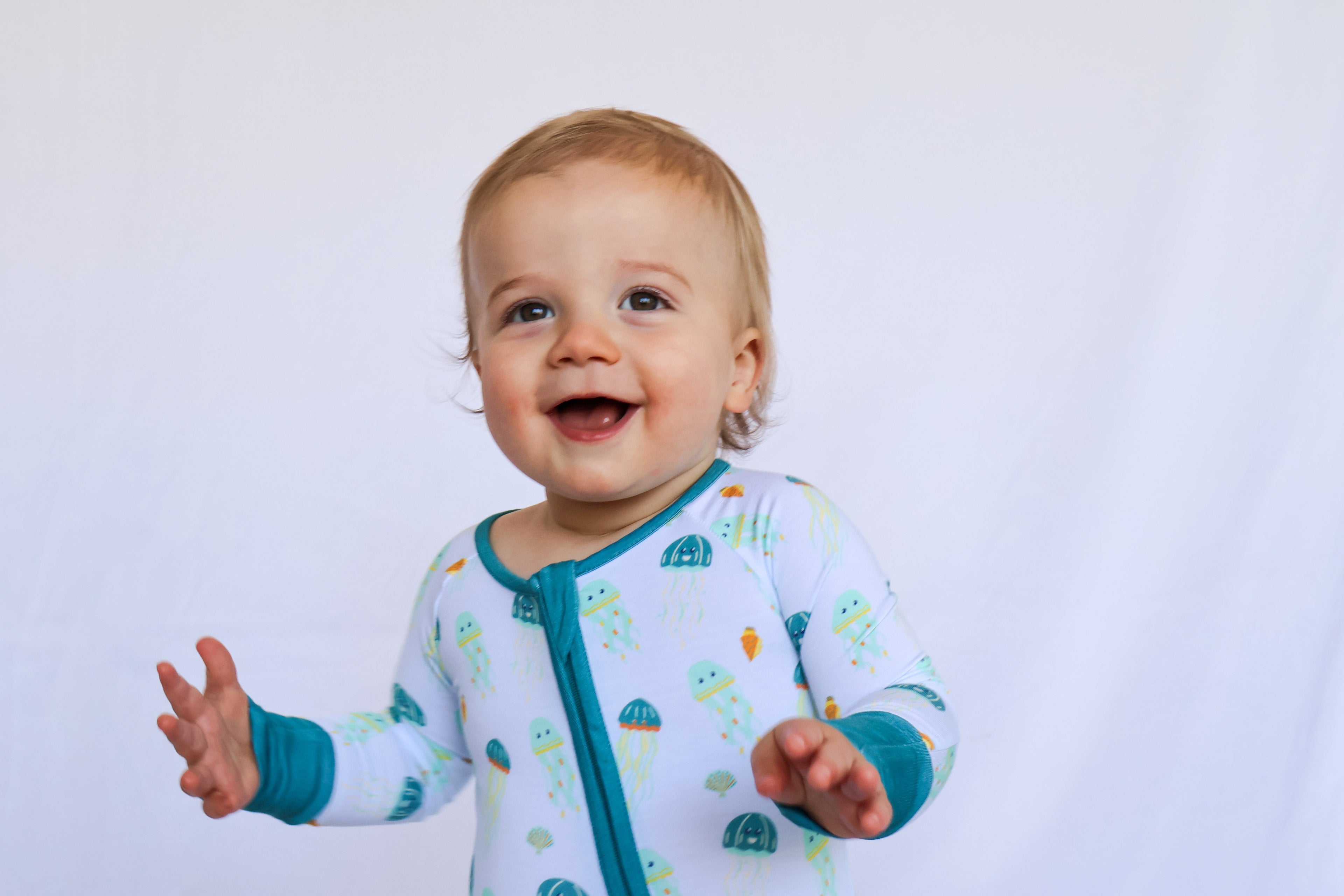 Bamboo Viscose Baby Romper Onesie – Jellyfish Print (0-24 Months)