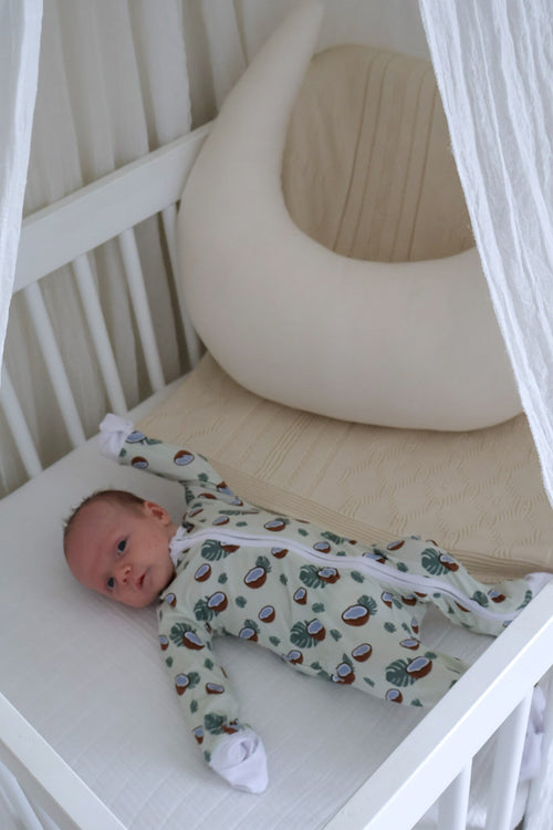 Bamboo Fiber Baby Romper – Coconut Print (0-24 Months)