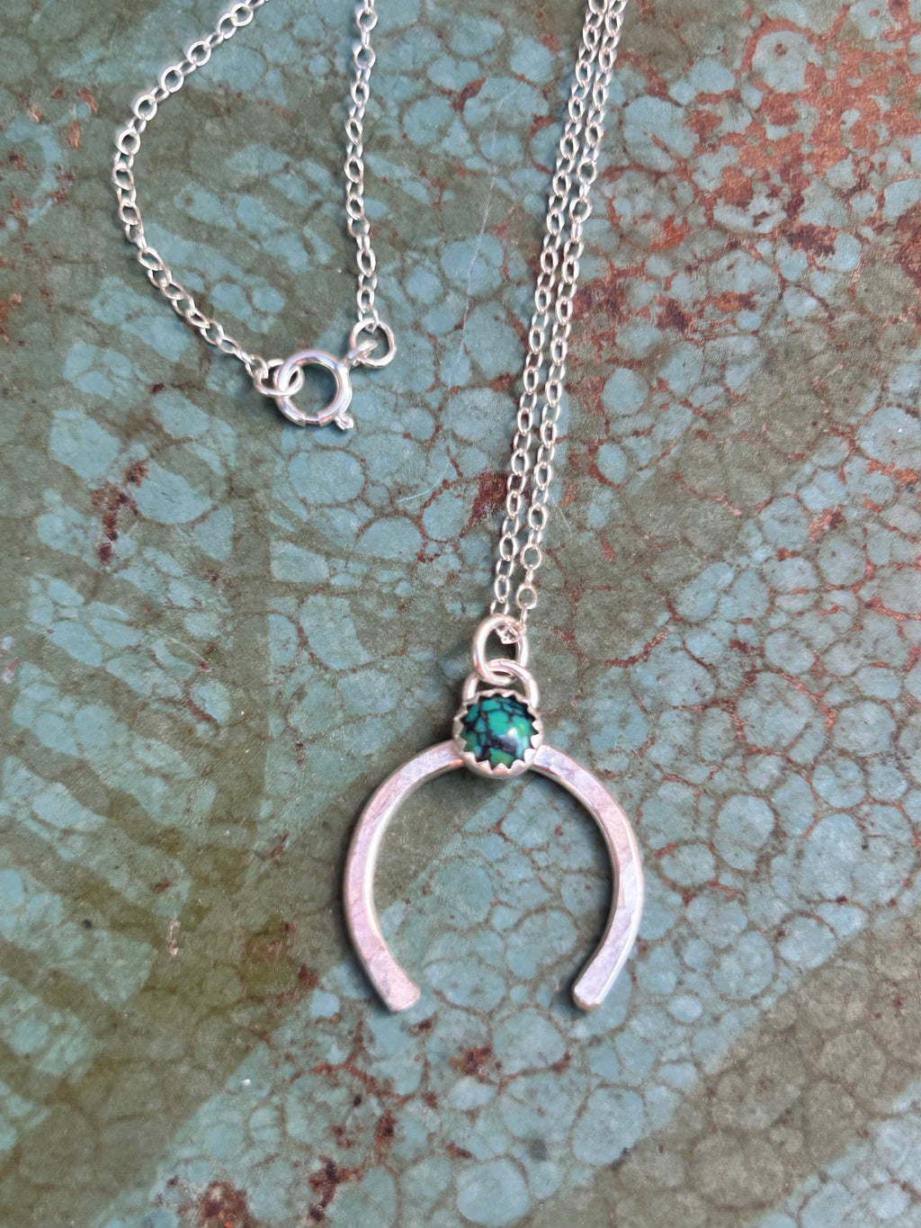Share Luck - Lucky Horseshoe Charm Necklace - Turquoise-1