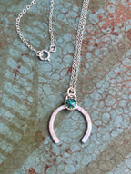 Share Luck - Lucky Horseshoe Charm Necklace - Turquoise-1