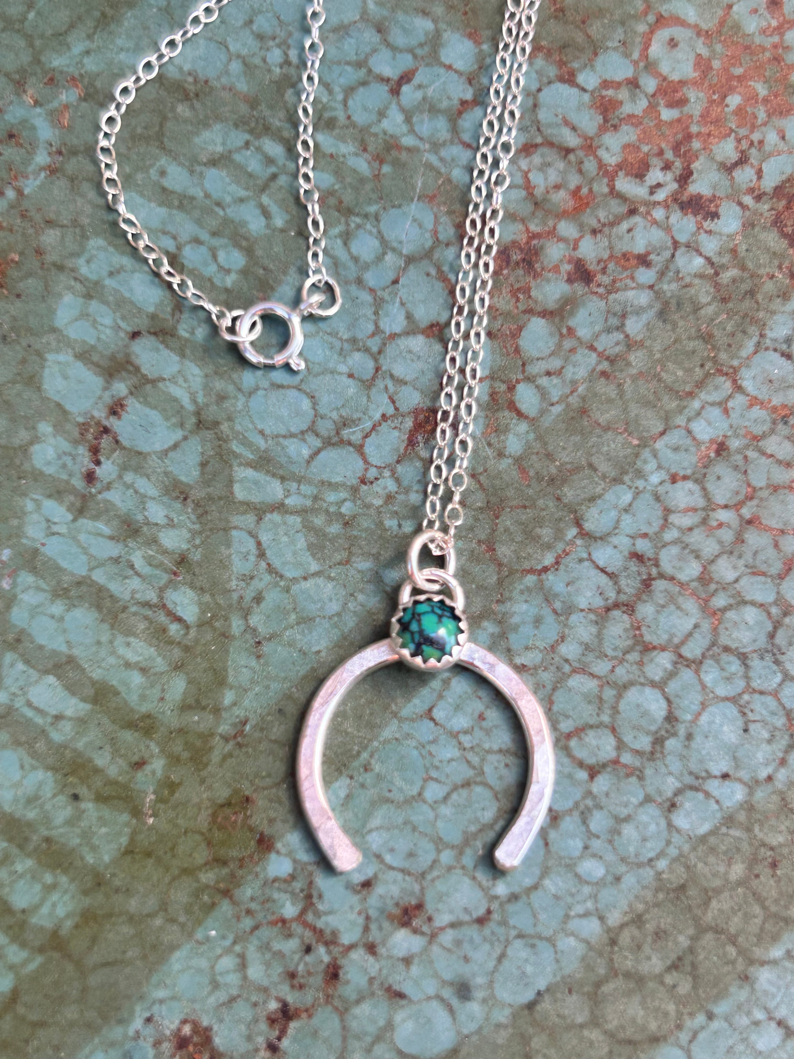 Share Luck - Lucky Horseshoe Charm Necklace - Turquoise-1