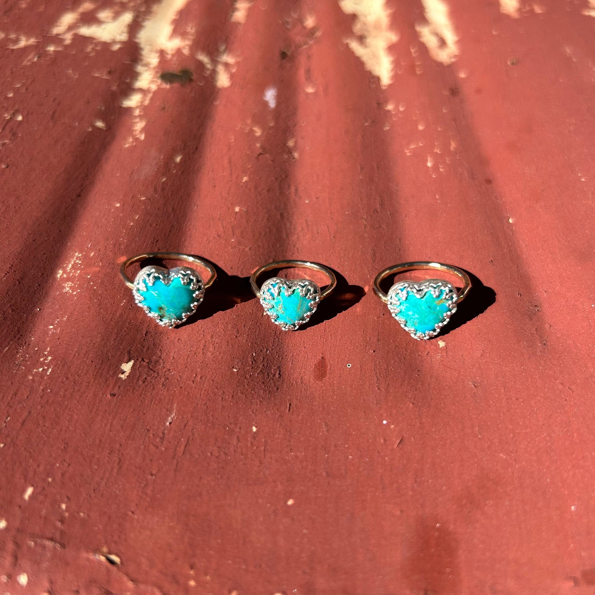 Turquoise Heart Ring #114-2