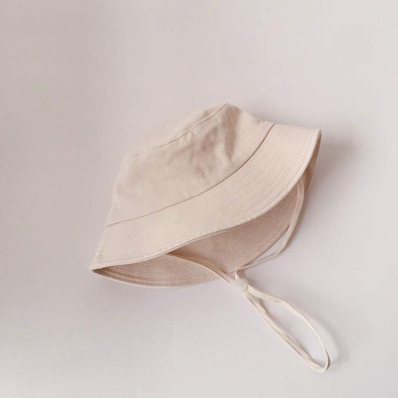 Kids Linen + Cotton Fisherman Bucket Sun Hat for Toddlers with Adjustable Strap
