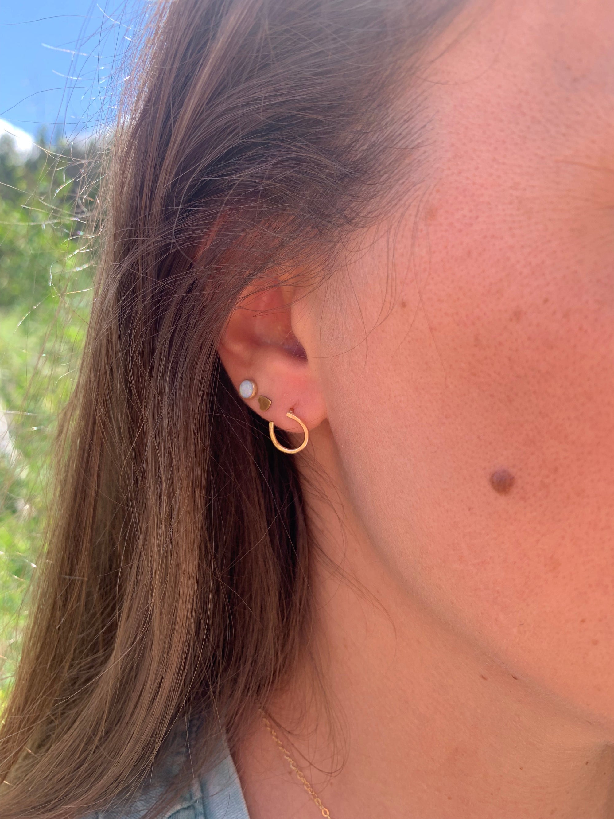Lucky Horseshoe Stud Earrings-4