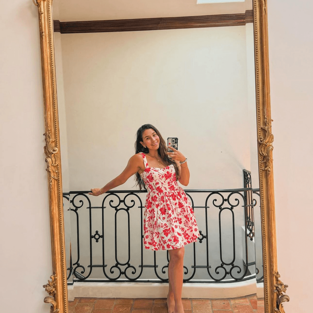 Vineyard Red Floral Mini Dress
