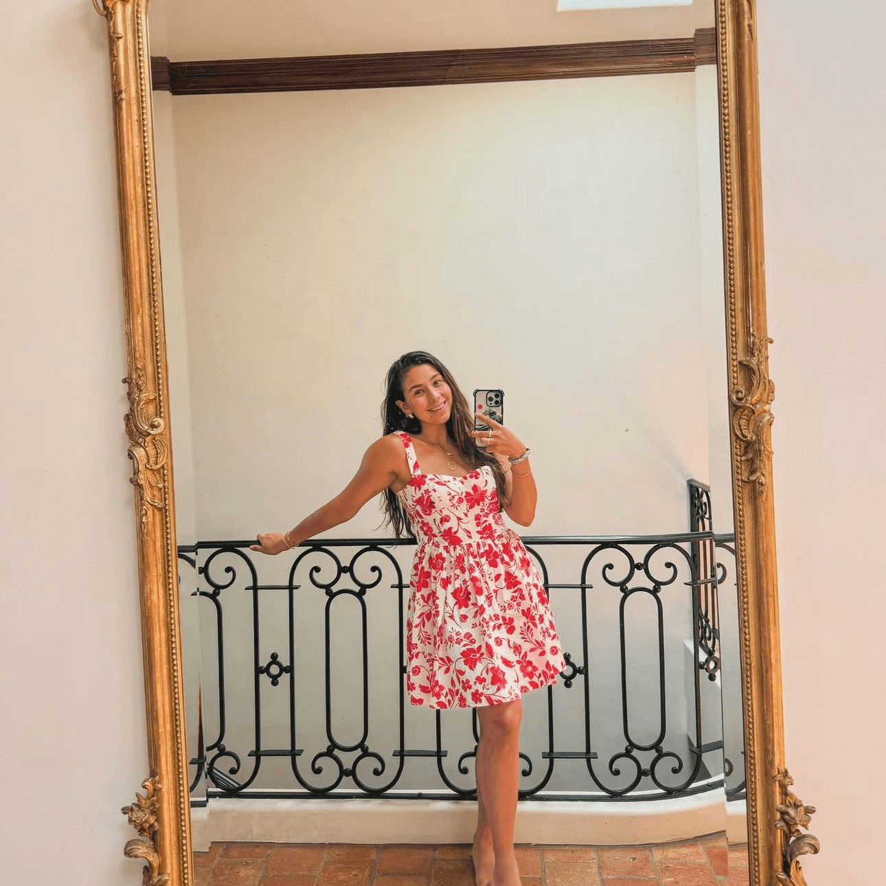 Vineyard Red Floral Mini Dress