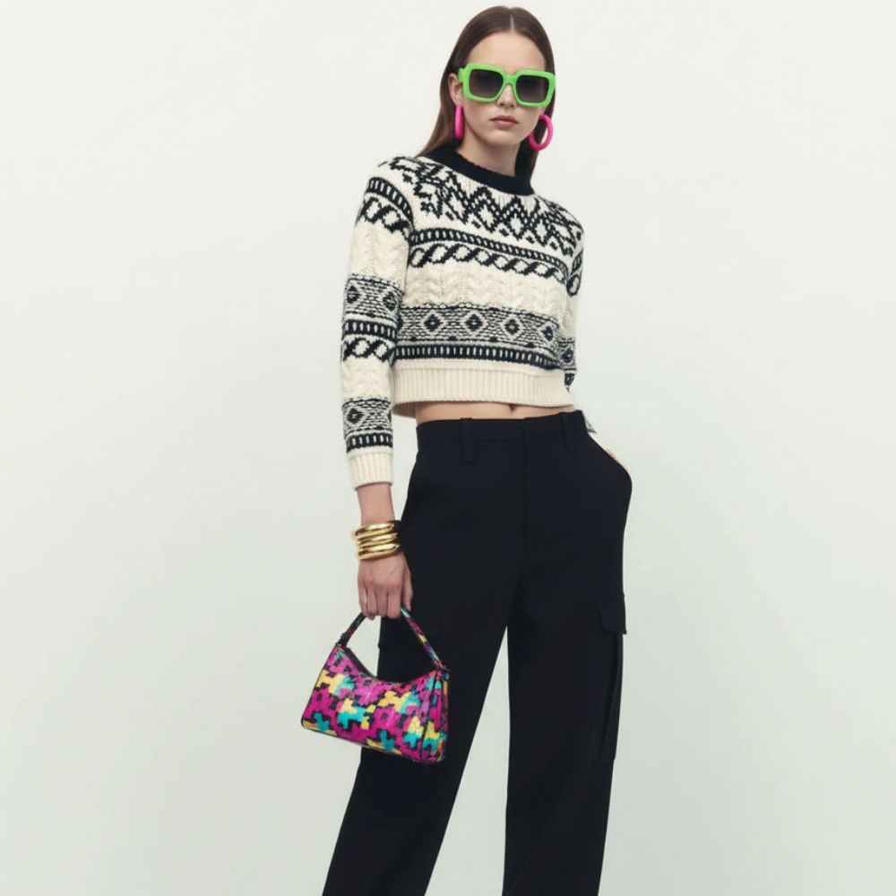 Tribeca Jacquard Cropped Sweater