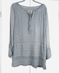 Johnny_Was_Sheer_Gray_Embroidered_Tunic_Blouse_Long_Sleeves_Front