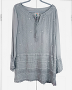Johnny_Was_Sheer_Gray_Embroidered_Tunic_Blouse_Long_Sleeves_Front