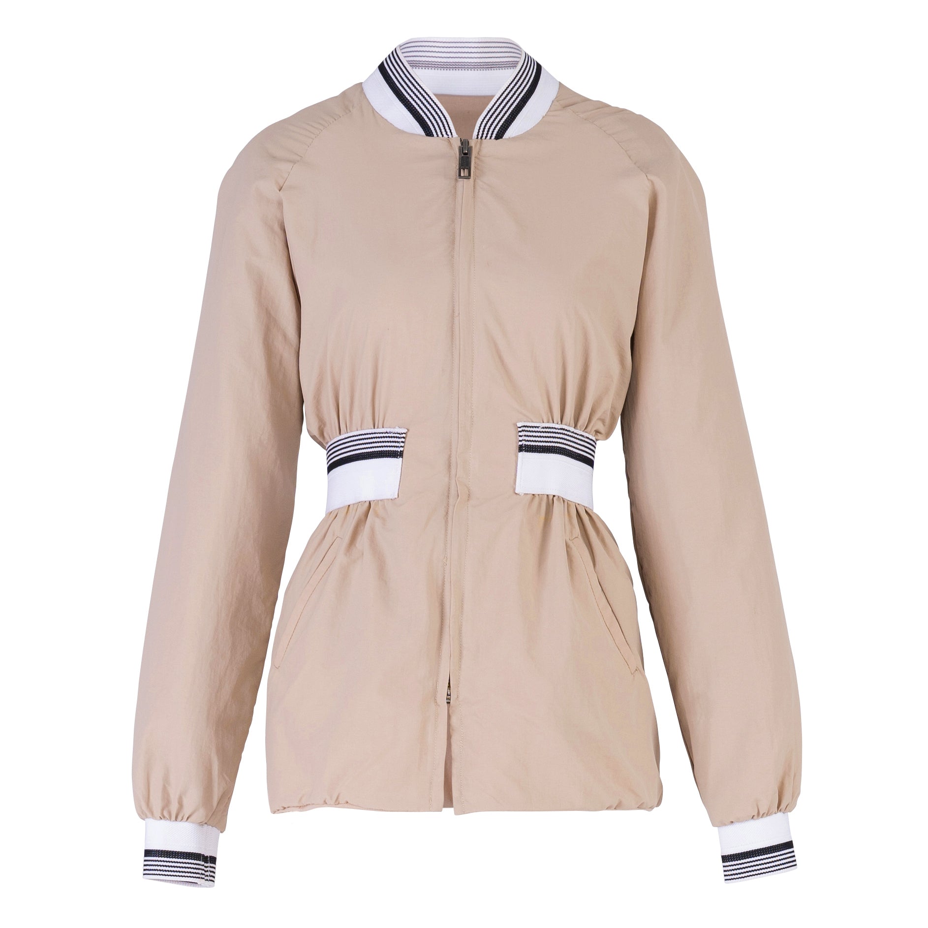 Kamala Recycled Windbreaker Bomber Jacket – Beige