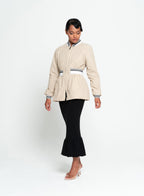 Kamala Recycled Windbreaker Bomber Jacket – Beige