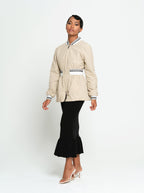 Kamala Recycled Windbreaker Bomber Jacket – Beige