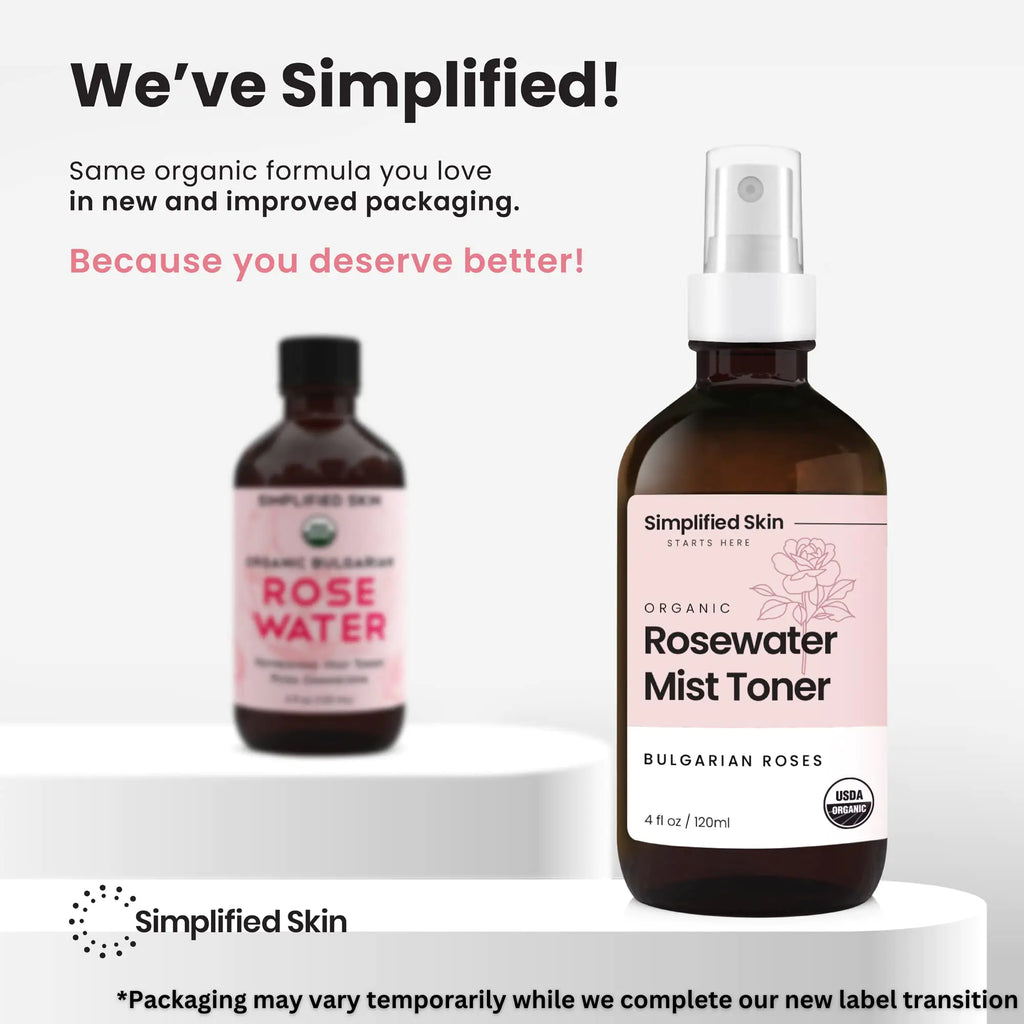 Simplified Skin Rose Water Mint Toner for Face & Hair - 4 Oz
