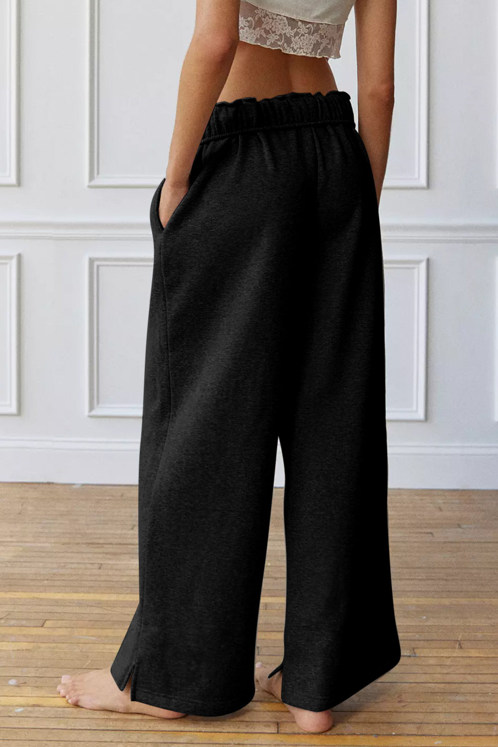 Greta Elastic High Waist Drawstring Sweatpants-1