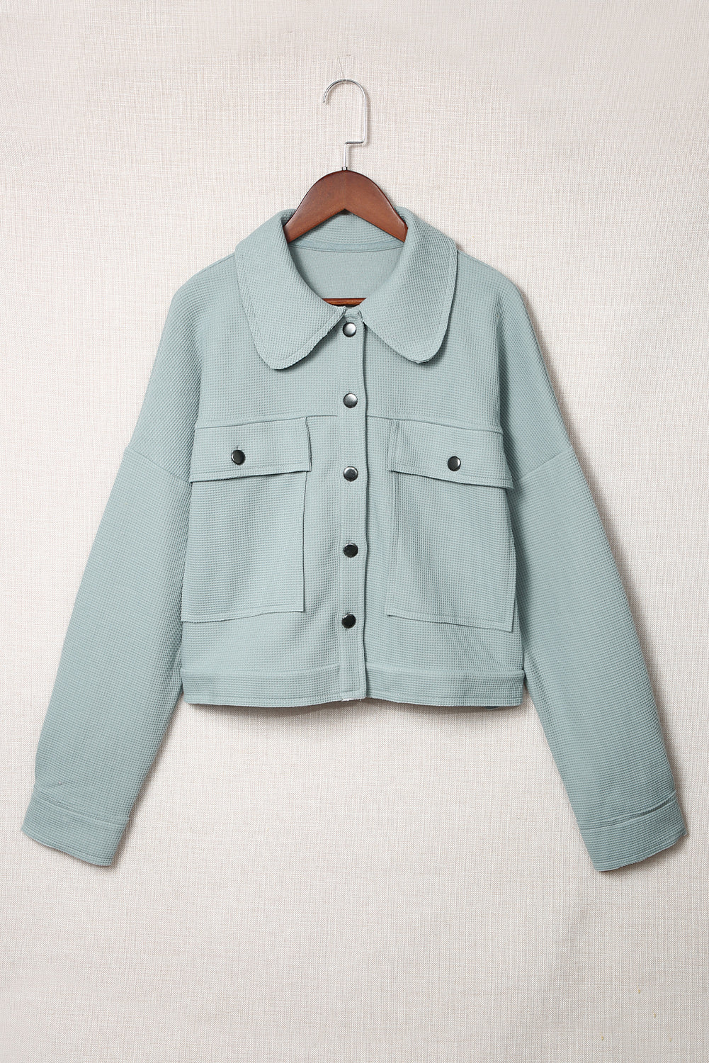 Amaris Waffle Knit Buttons Cropped Jacket-4