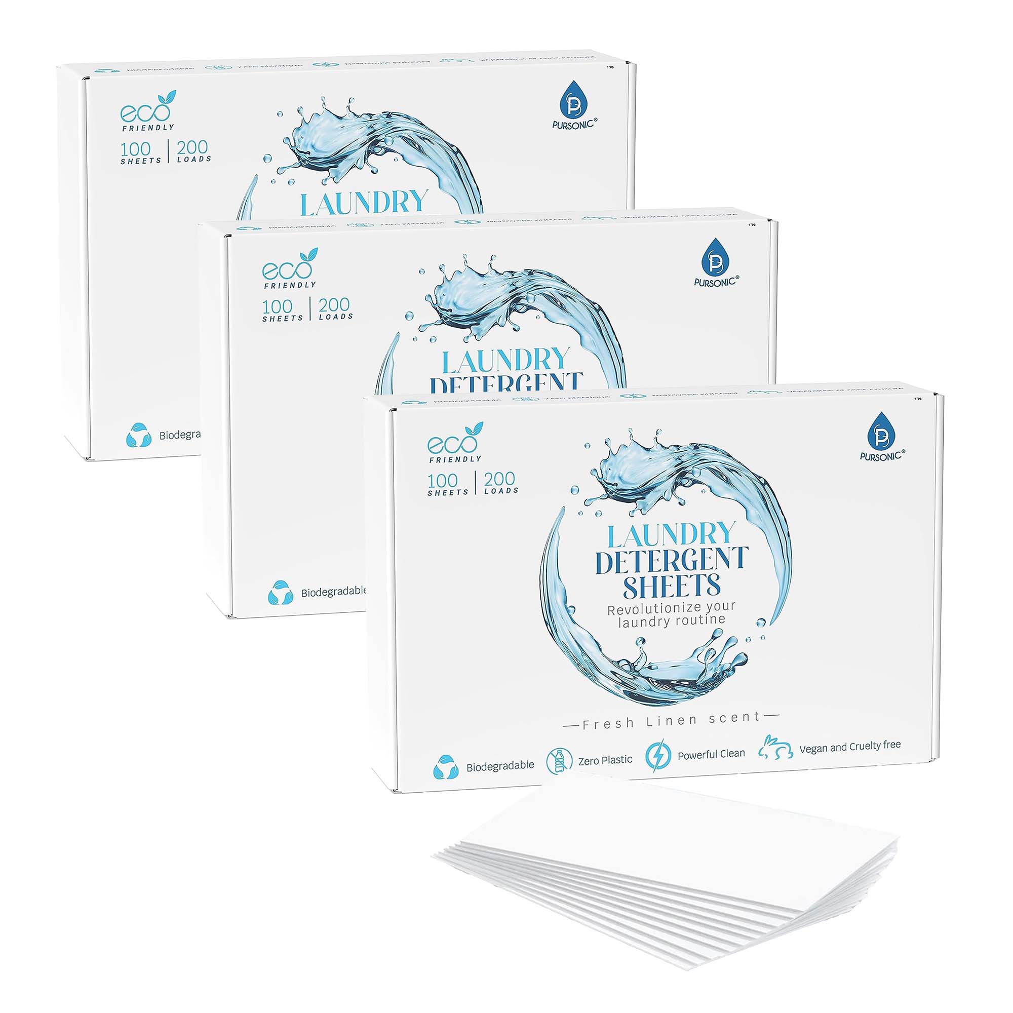 Natural Laundry Detergent Sheets, Eco Friendly– Fresh Linen Scent-5