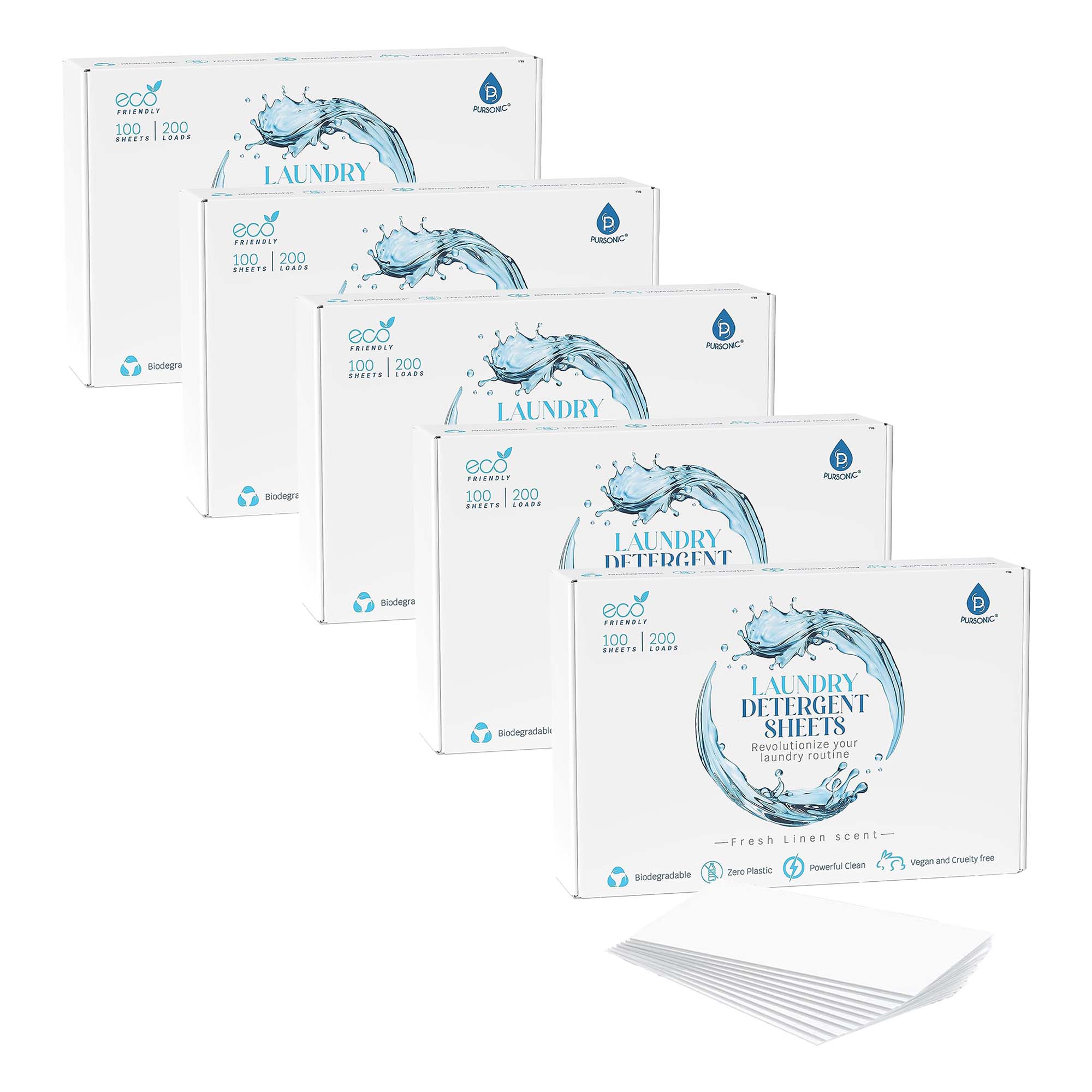 Natural Laundry Detergent Sheets, Eco Friendly– Fresh Linen Scent-6