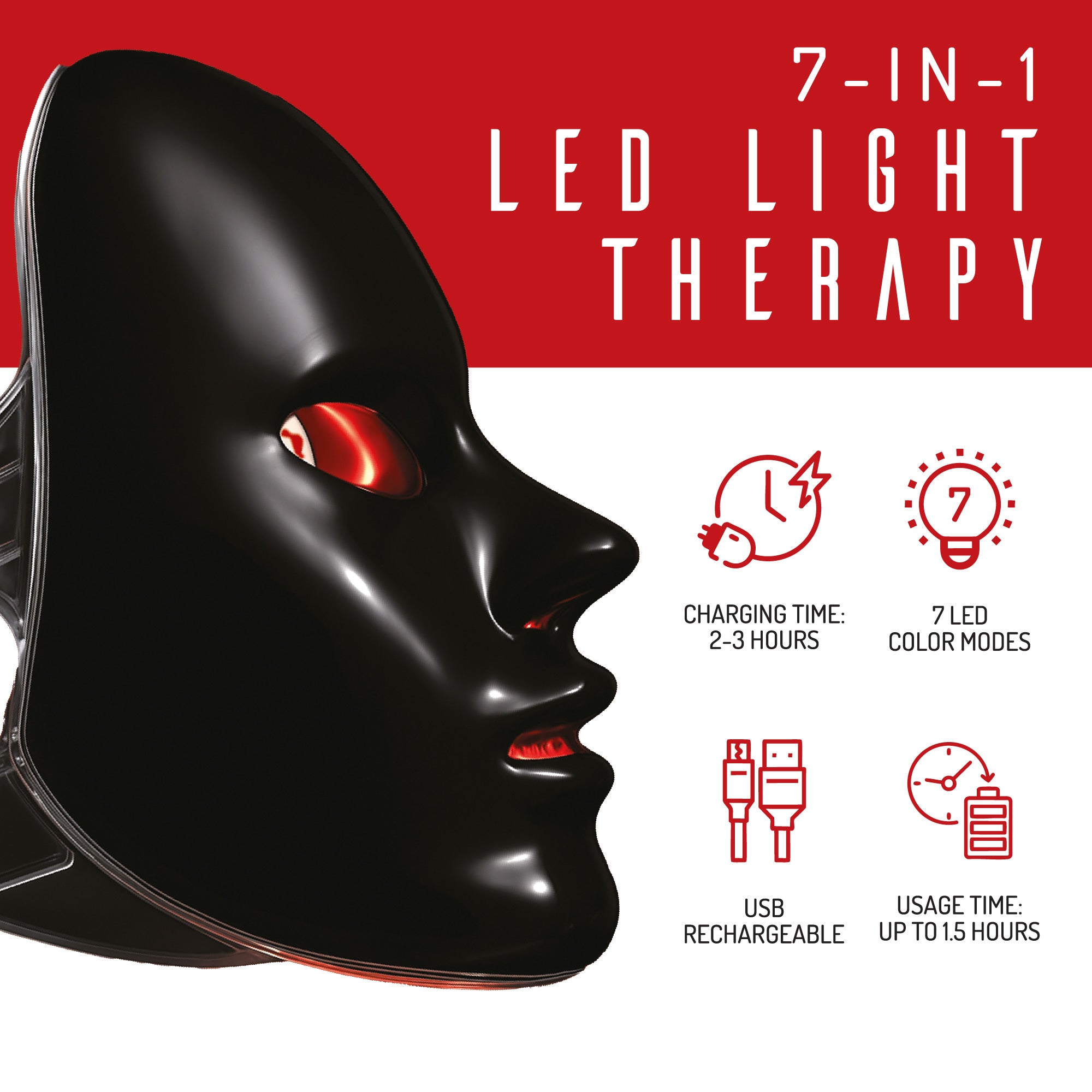 7-in-1 LED Light Therapy Face Mask – Advanced Skincare at Home