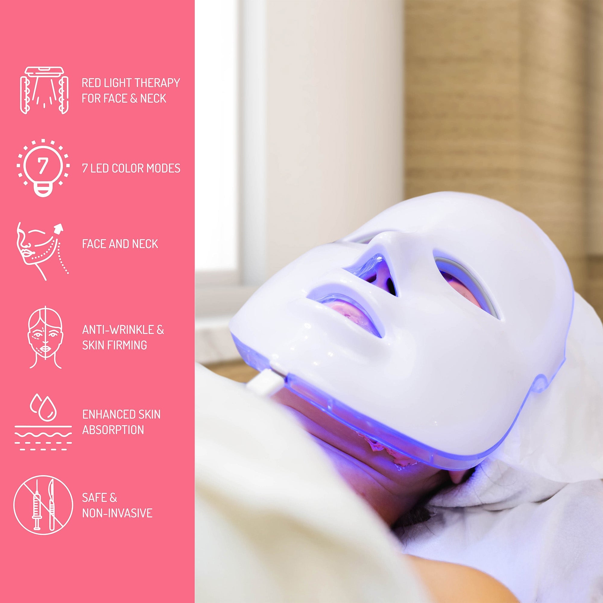 7-in-1 LED Light Therapy Face Mask – Advanced Skincare at Home