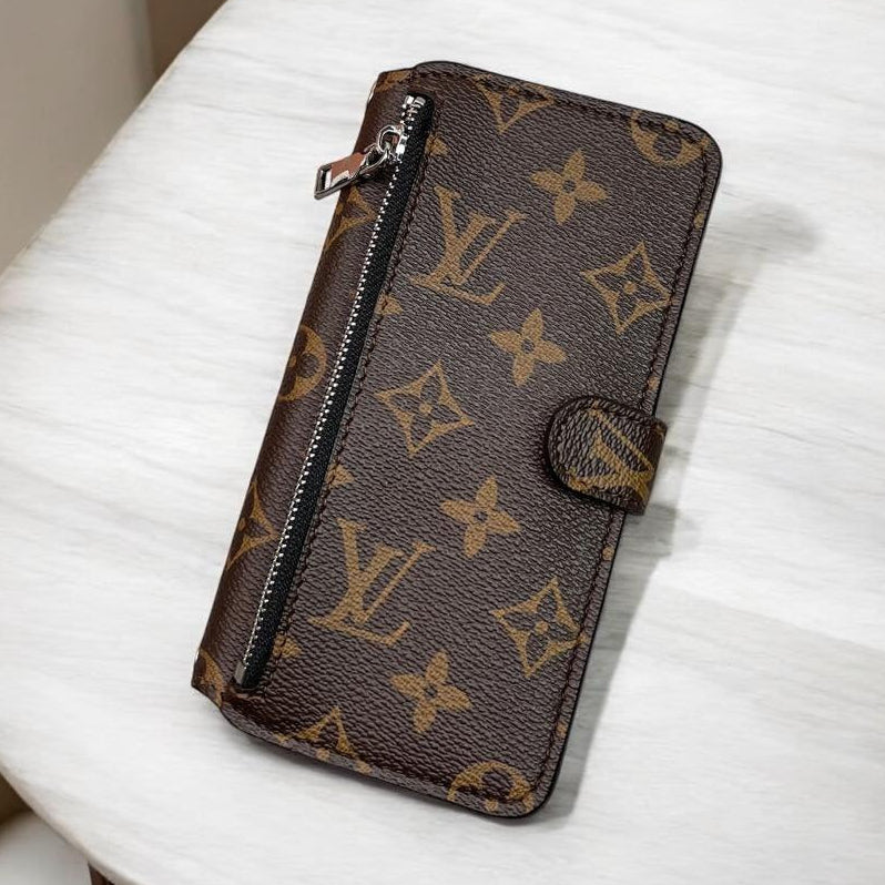 Louis Vuitton phone case on a white surface