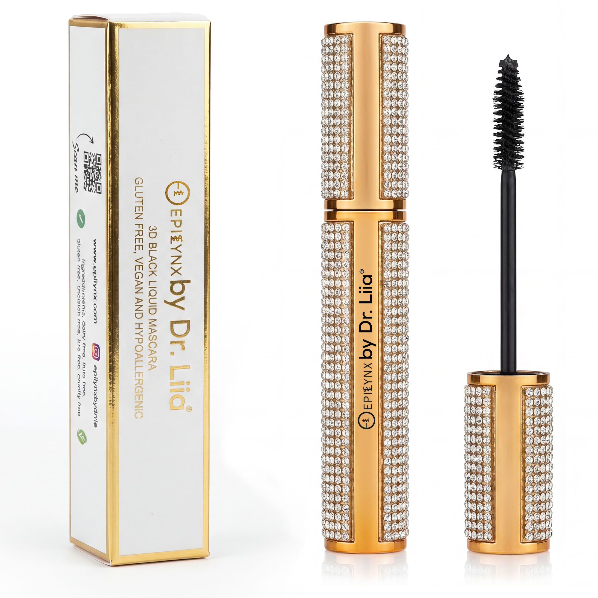 Mega Volume Vegan Smudge-Proof Mascara with Handmade Rhinestone Case