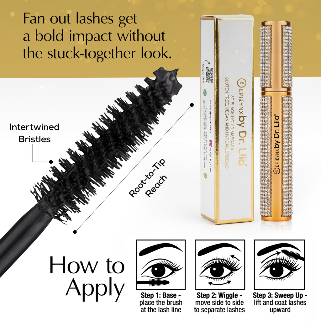 Mega Volume Vegan Smudge-Proof Mascara with Handmade Rhinestone Case