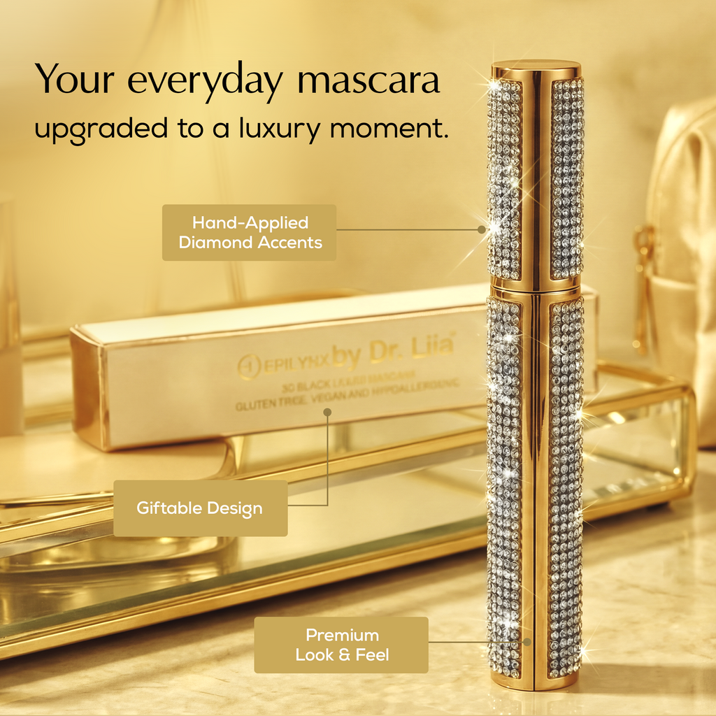 Mega Volume Vegan Smudge-Proof Mascara with Handmade Rhinestone Case