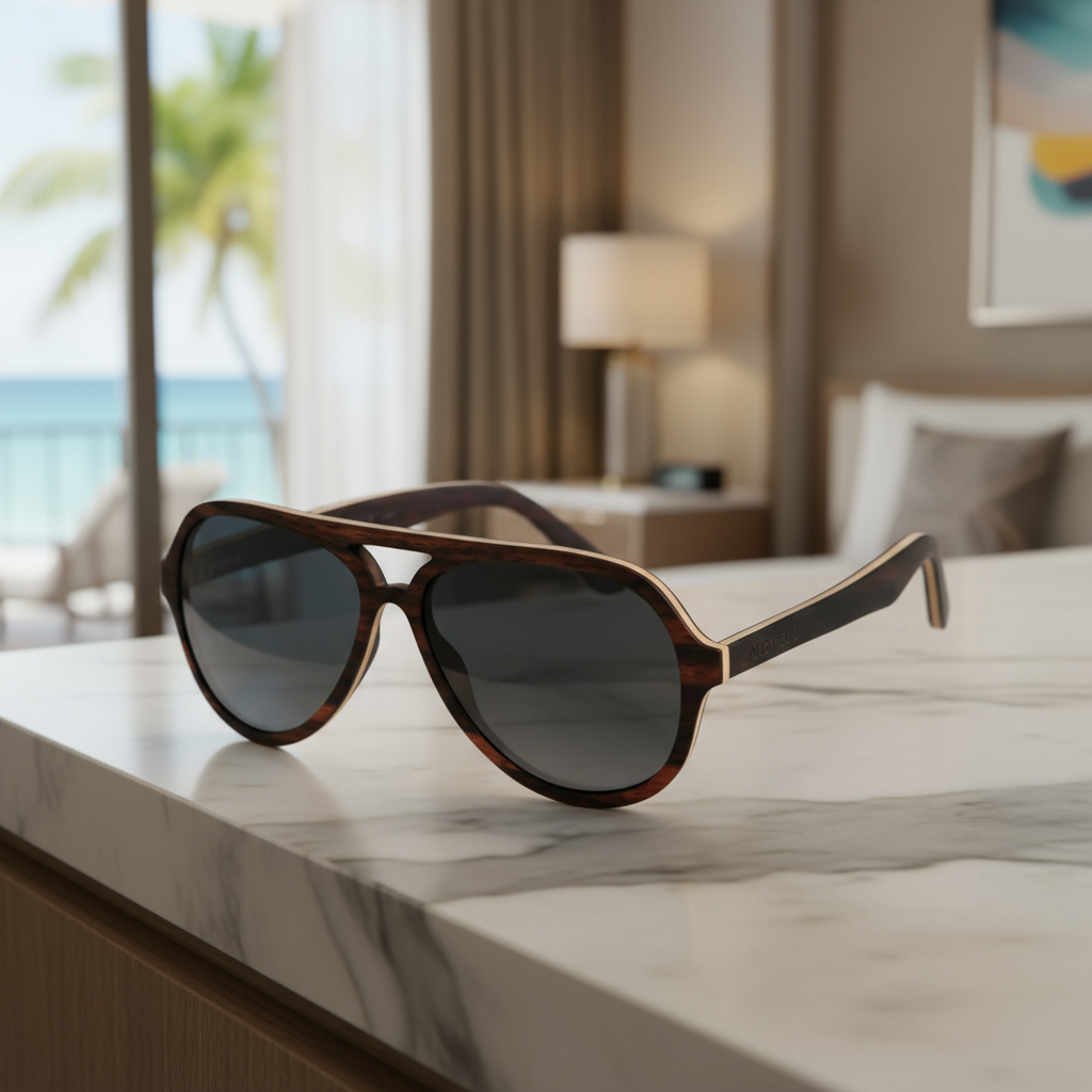 Handmade Wooden Aviator Sunglasses – Polarized UV Protection for Men & Women