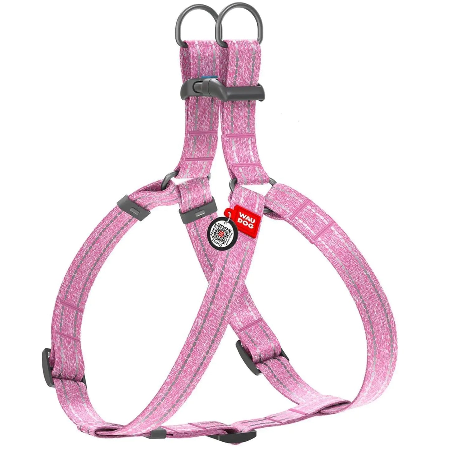 Recycled Cotton Dog Harness - Pink - Size M Adjustable