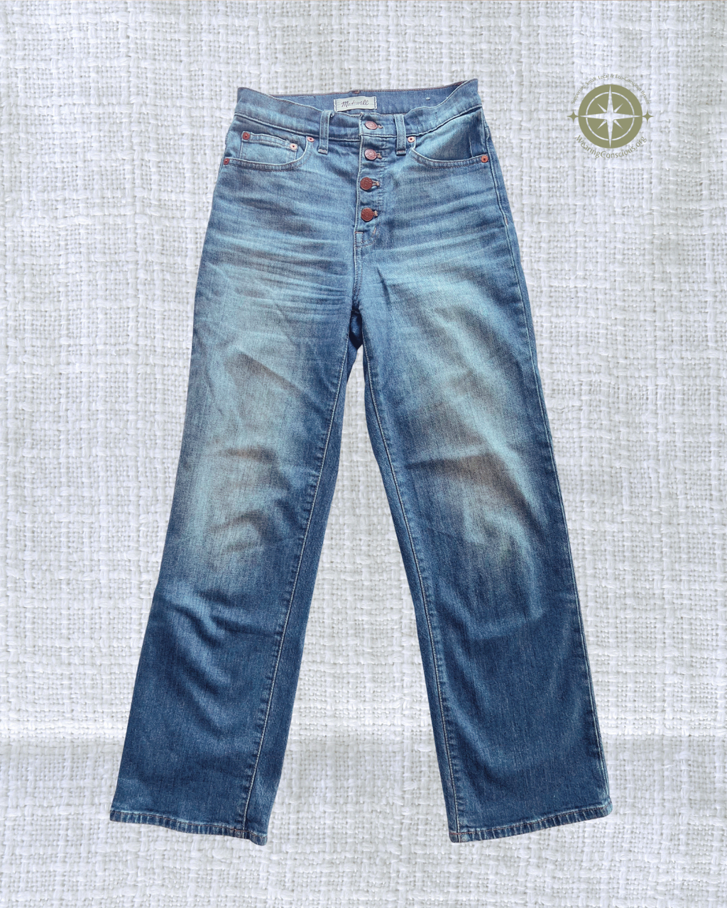 The Madewell CROP Slim Wide Leg Button-Up Jeans