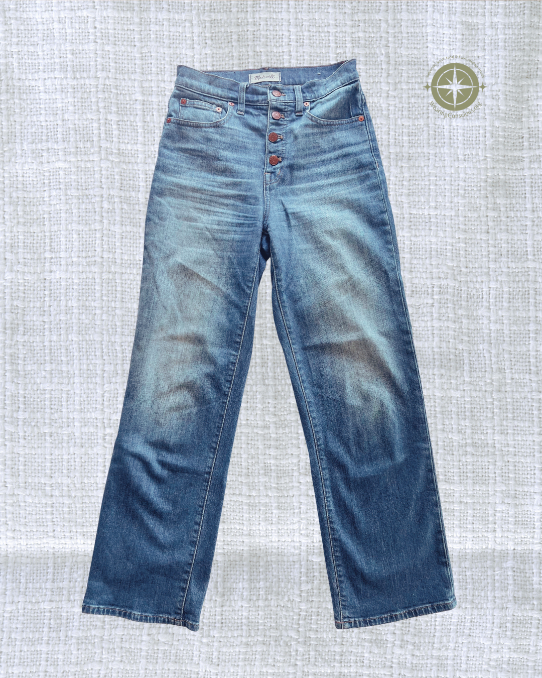 The Madewell CROP Slim Wide Leg Button-Up Jeans