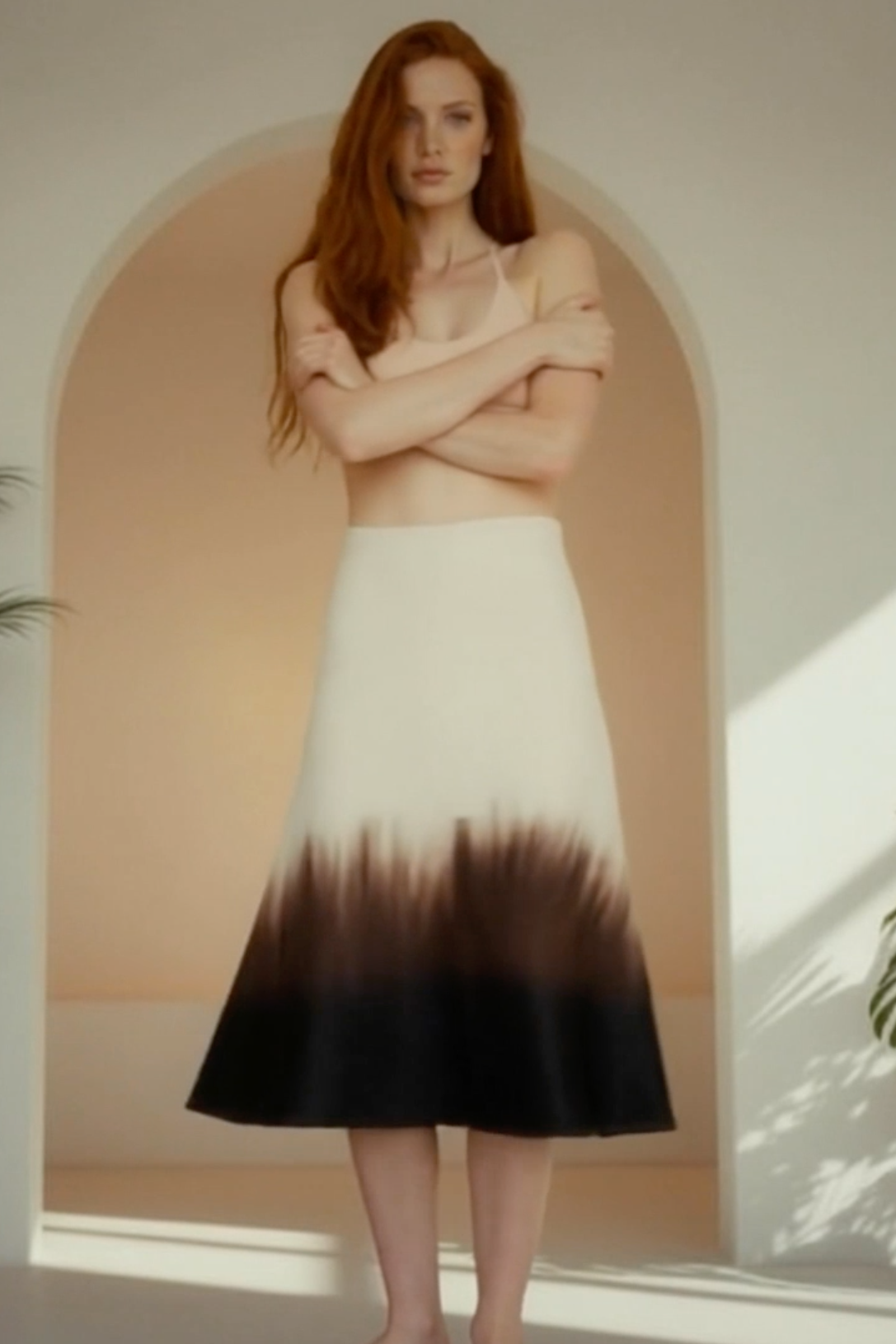 Maia Silk Midi Skirt in Dark Matter-2