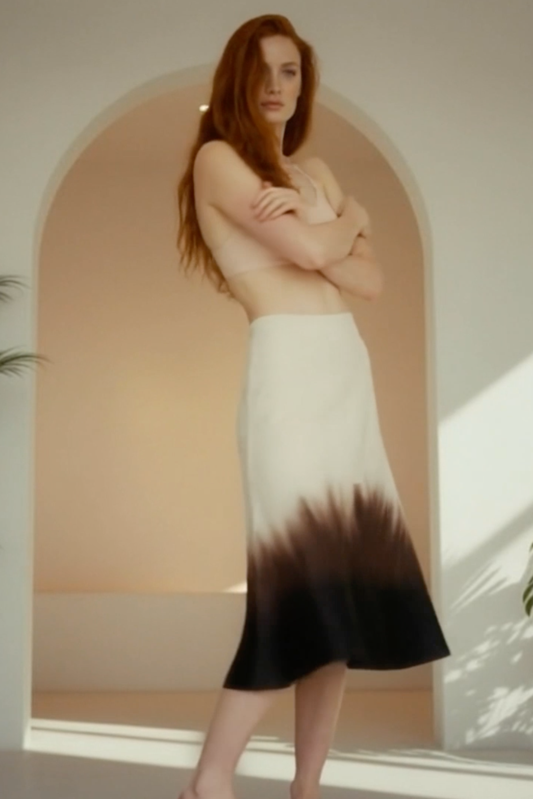 Maia Silk Midi Skirt in Dark Matter-4