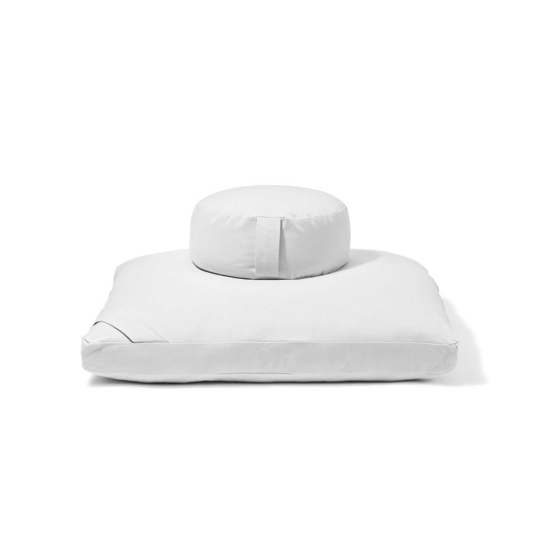 Two white pillows on a white background