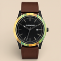 Inverness Bamboo + Leather Men's Analog Watch