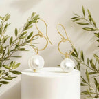 Mermaid Pearl Drop Recycled Metal Earrings – Handmade to Order