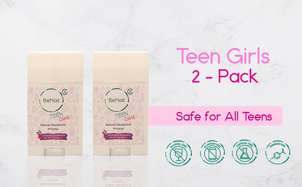 2-Pack All-Natural Deodorants for Kids & Teens