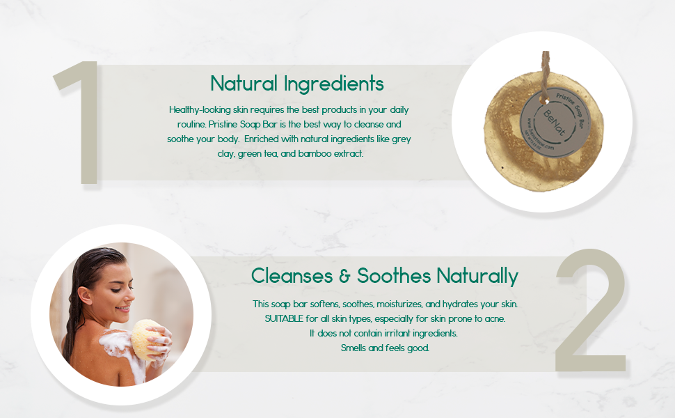 Pristine Green Clay, Bamboo, & Green Tea Soap Bar