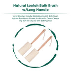 Natural Loofah Bath Brush w/Long Handle
