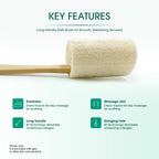 Natural Loofah Bath Brush w/Long Handle