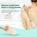 Natural Loofah Bath Brush w/Long Handle