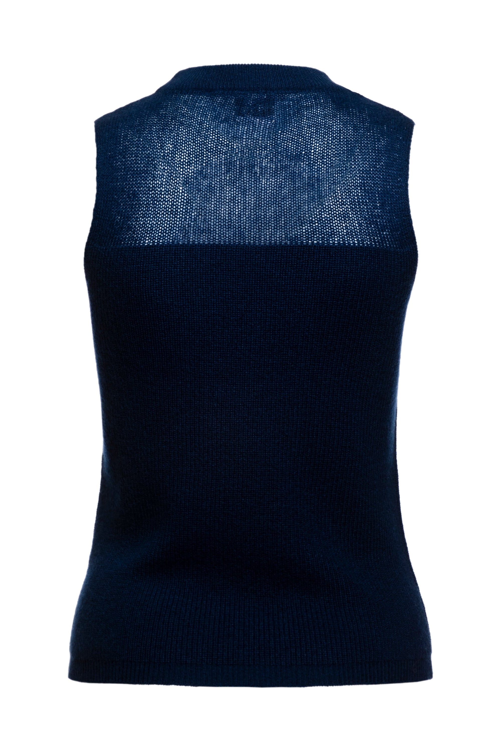 Coral Sleeveless Block Intarsia Top