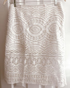 Openwork Crochet Style Lace Skirt in White – Back