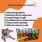 Yak Dog Chew Pack – 6 Flavor-Infused Sticks