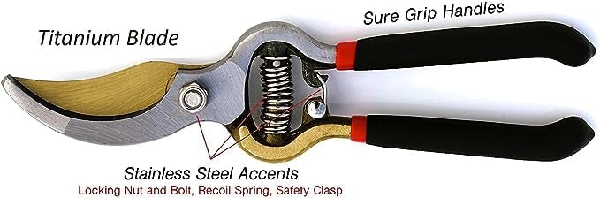 Titanium Bypass Garden Pruner Clippers