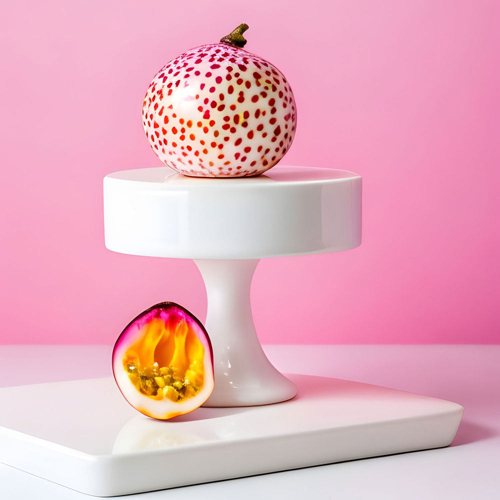 Passionate Fruit White Marble Candle – 6 Oz