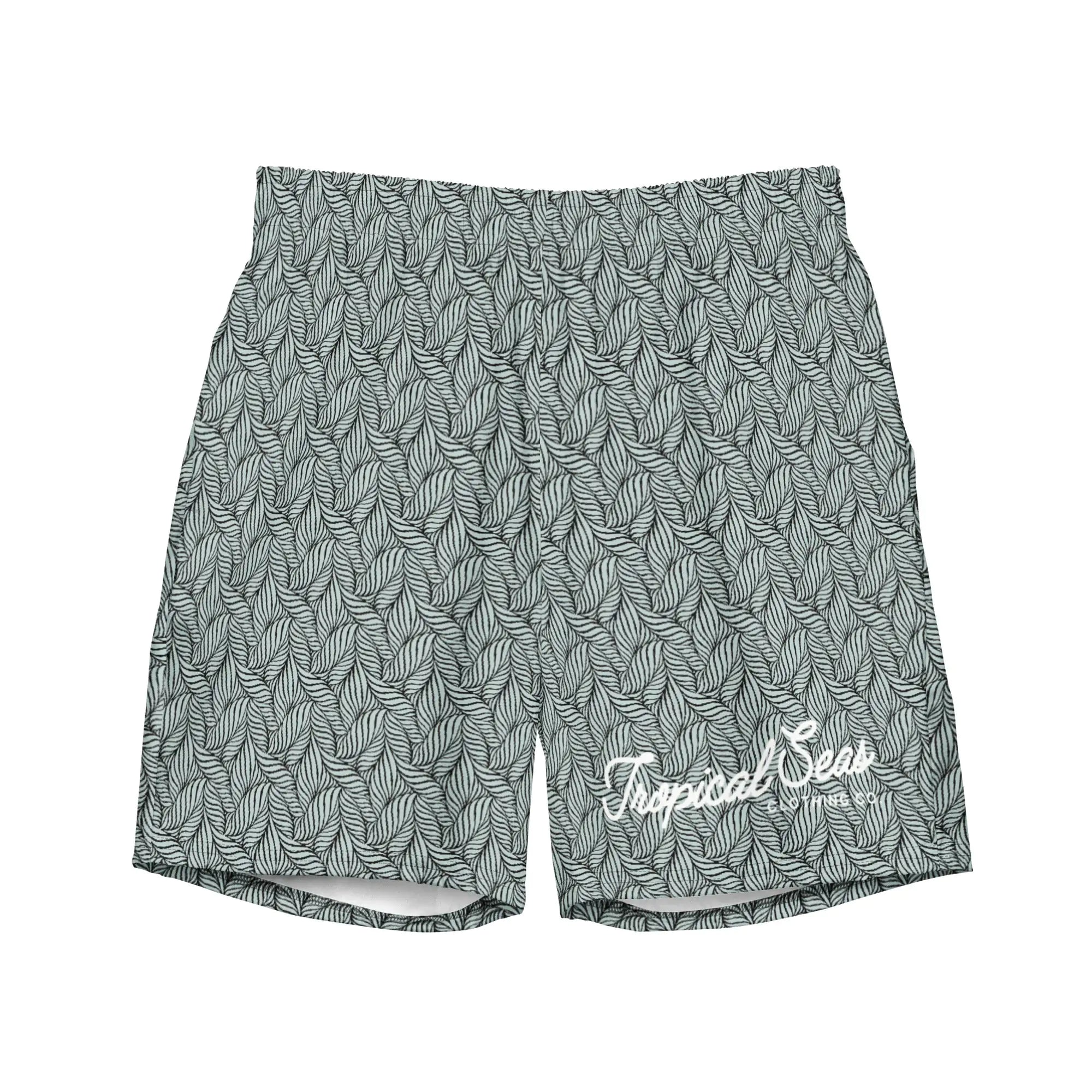 Men's Eco Gray Palm Swim Trunks
