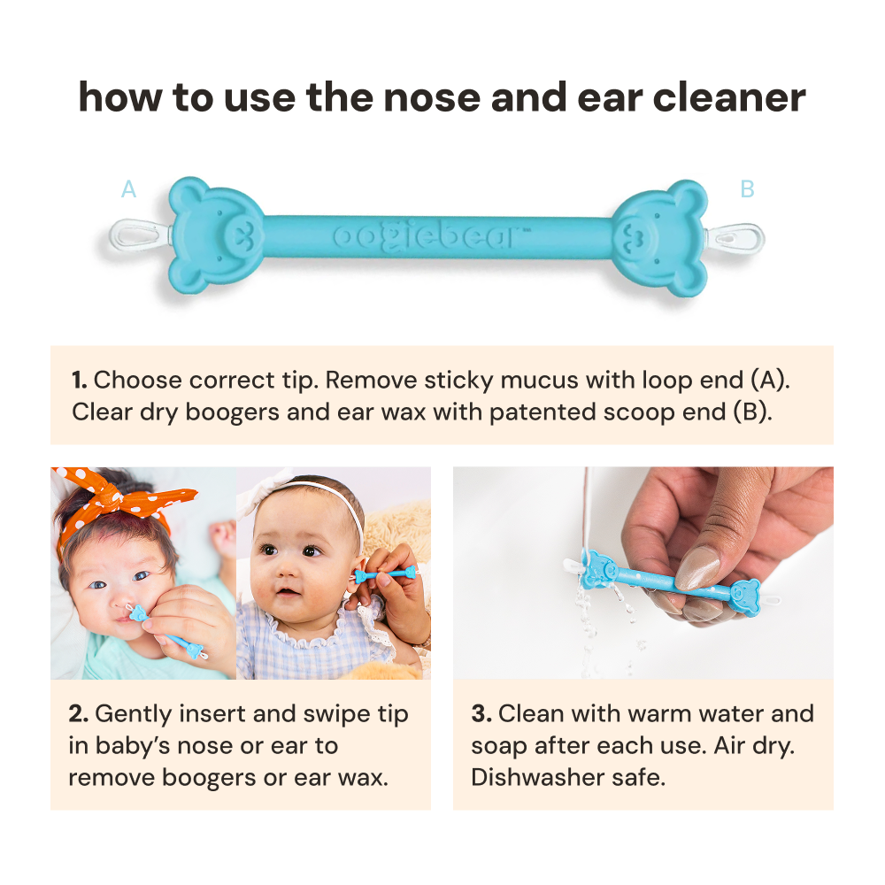 oogiebear Two-Pack Better Booger Picker Tool Set for Nasal + Ear Cleaning